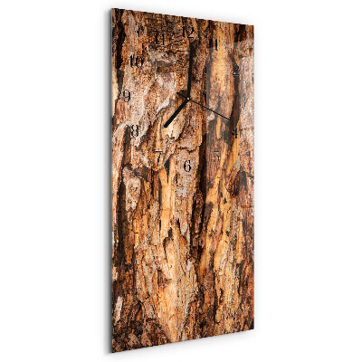 Verticale orologio con stampa Corteccia d'albero