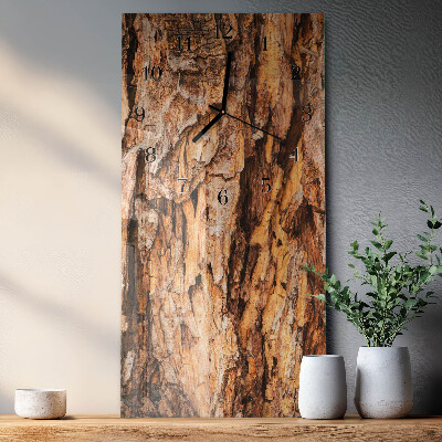 Verticale orologio con stampa Corteccia d'albero