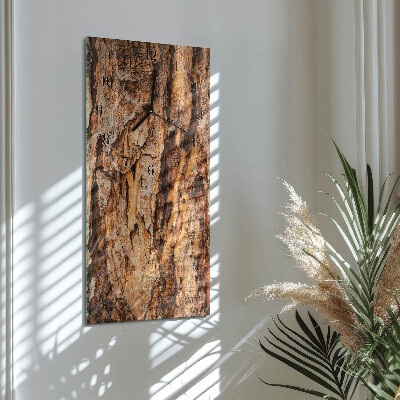 Verticale orologio con stampa Corteccia d'albero