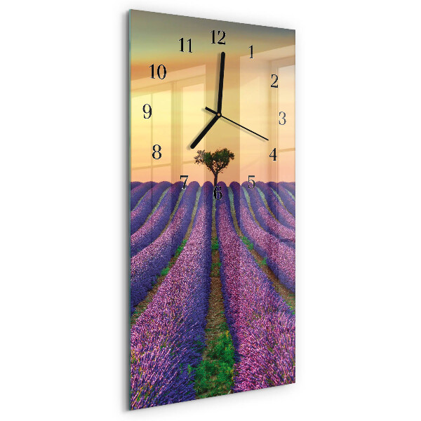 Verticale orologio da parete Campo di lavanda