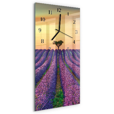 Verticale orologio da parete Campo di lavanda