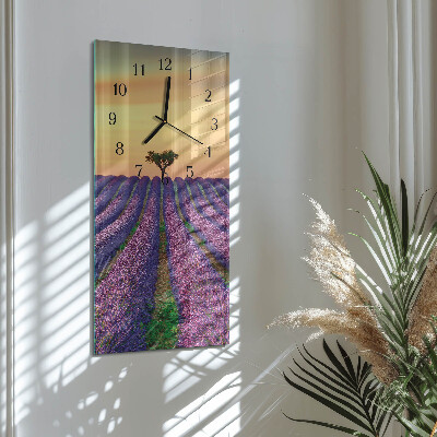 Verticale orologio da parete Campo di lavanda