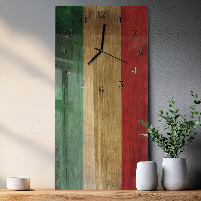 Orologio verticale in vetro Bandiera italiana