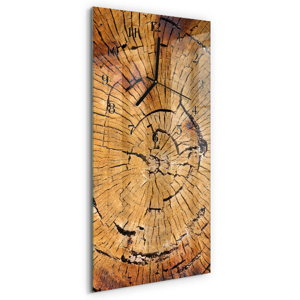 Verticale orologio con stampa Venature del legno