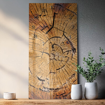 Verticale orologio con stampa Venature del legno