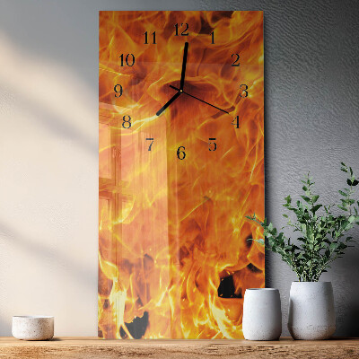Verticale orologio con stampa Fuoco