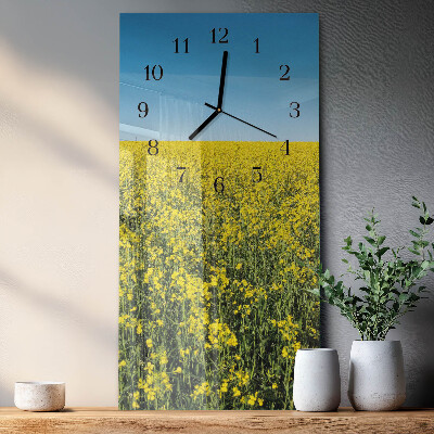 Orologio verticale in vetro Campo di fiori