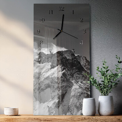 Verticale orologio con stampa Montagna