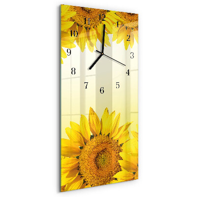 Verticale orologio con stampa Girasole