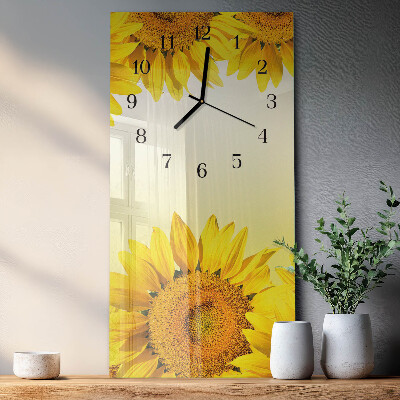 Verticale orologio con stampa Girasole