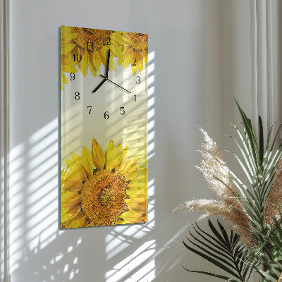 Verticale orologio con stampa Girasole