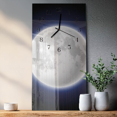 Verticale orologio con stampa Luna
