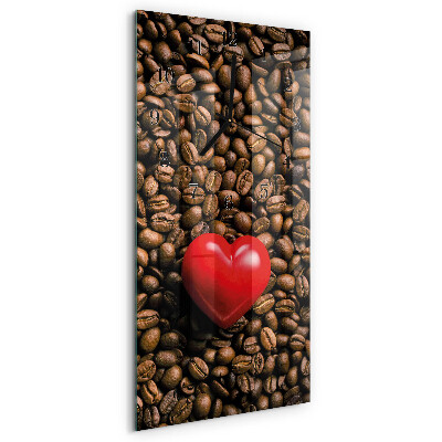 Orologio verticale in vetro Chicchi di caffè