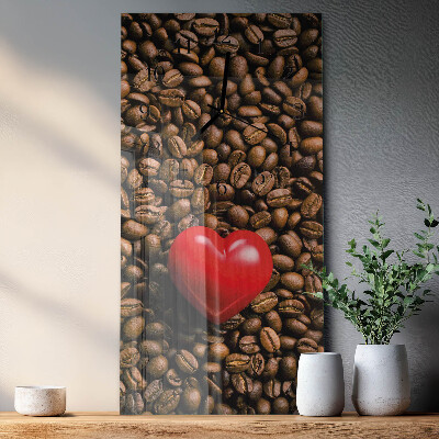Orologio verticale in vetro Chicchi di caffè