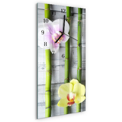 Orologio verticale Bambù orchidea