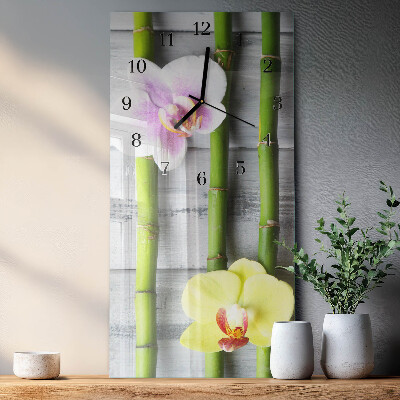 Orologio verticale Bambù orchidea
