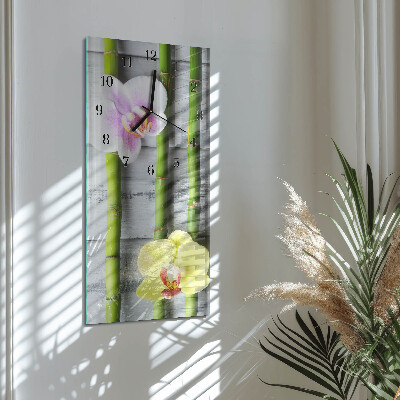 Orologio verticale Bambù orchidea