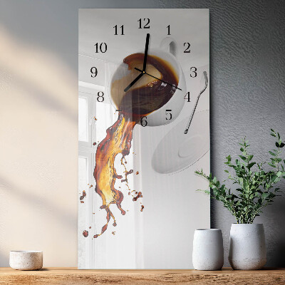 Orologio verticale in vetro Caffè
