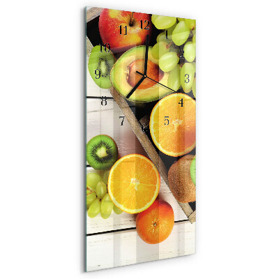 Verticale orologio con stampa Frutta