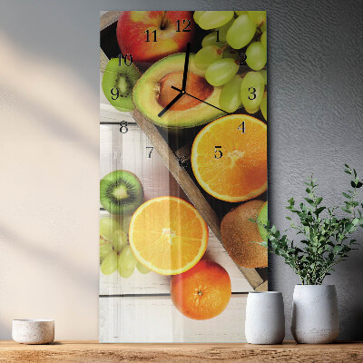 Verticale orologio con stampa Frutta
