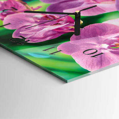 Verticale orologio con stampa Orchidee
