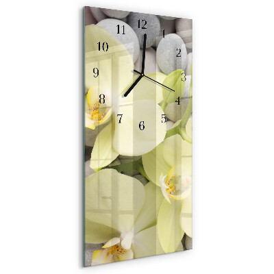 Verticale orologio da parete Pietre di orchidea