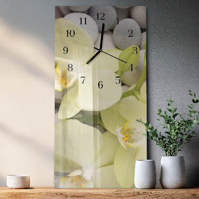Verticale orologio da parete Pietre di orchidea