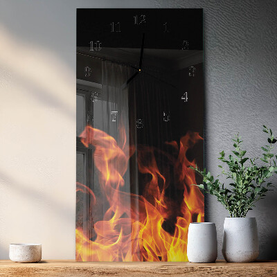 Orologio verticale in vetro Fuoco