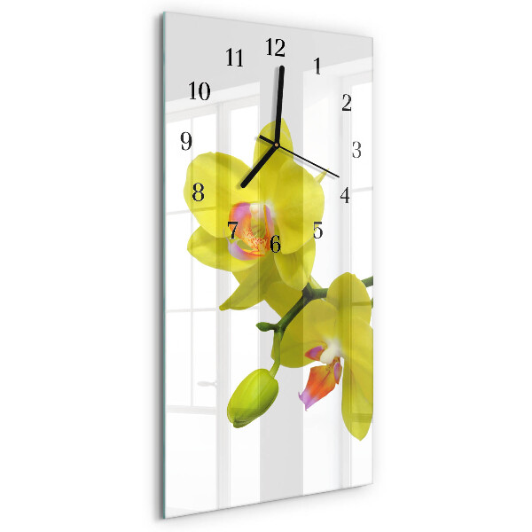 Verticale orologio con stampa Orchidea