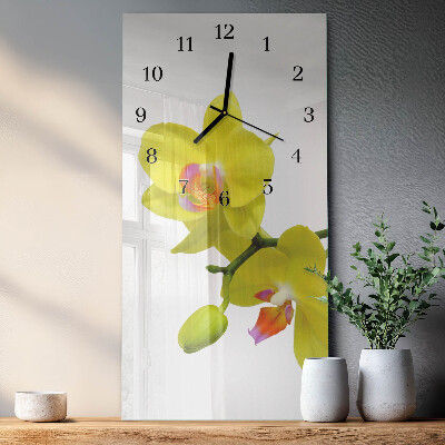 Verticale orologio con stampa Orchidea