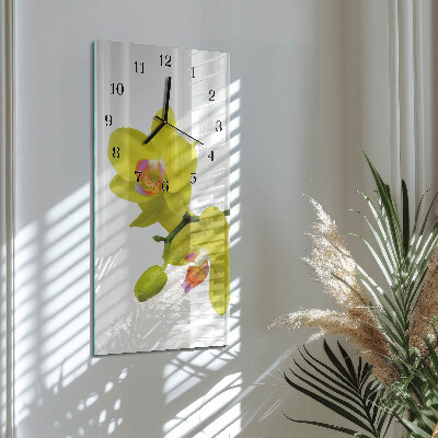 Verticale orologio con stampa Orchidea