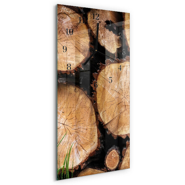 Verticale orologio con stampa Venature del legno