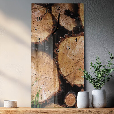 Verticale orologio con stampa Venature del legno