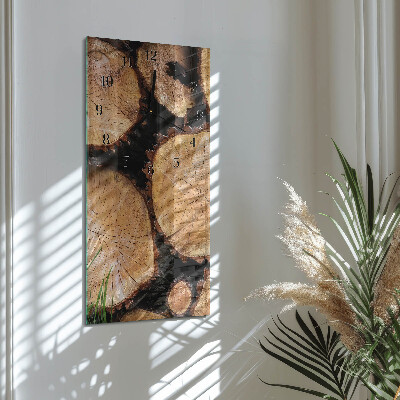 Verticale orologio con stampa Venature del legno