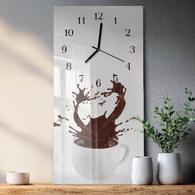 Verticale orologio con stampa Caffè