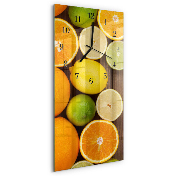 Orologio verticale in vetro Frutta