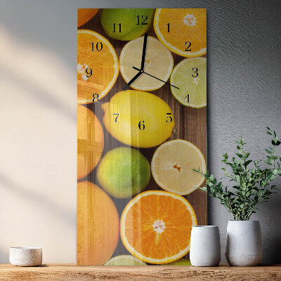 Orologio verticale in vetro Frutta
