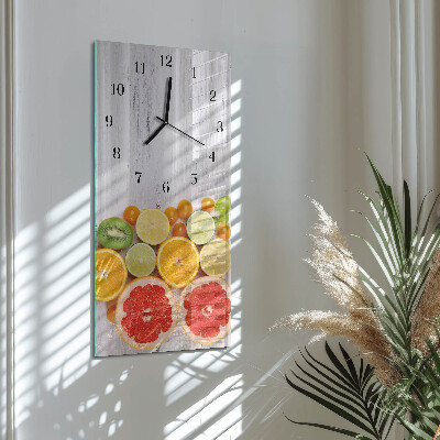 Orologio verticale in vetro Frutta