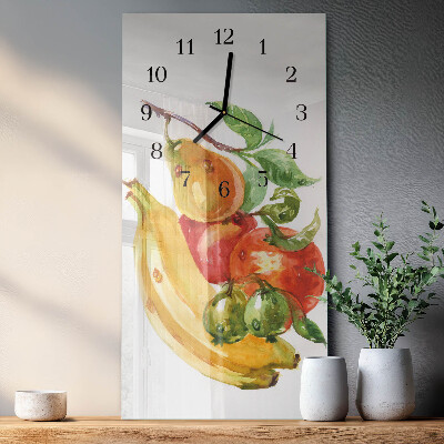 Orologio verticale in vetro Frutta