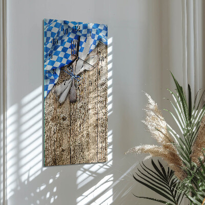 Verticale orologio con stampa Targa in legno bavarese