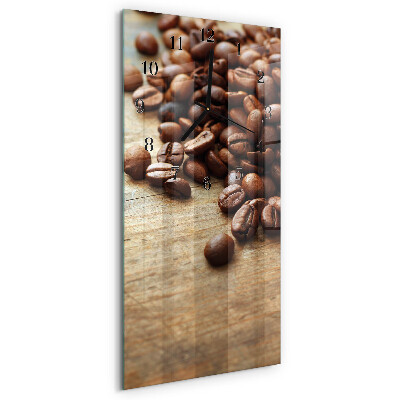 Orologio verticale in vetro Chicchi di caffè