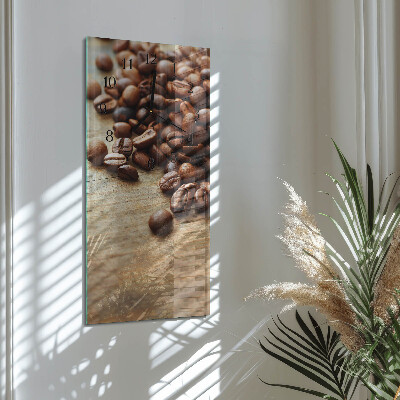 Orologio verticale in vetro Chicchi di caffè