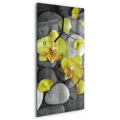 Verticale orologio con stampa Pietra di fiore