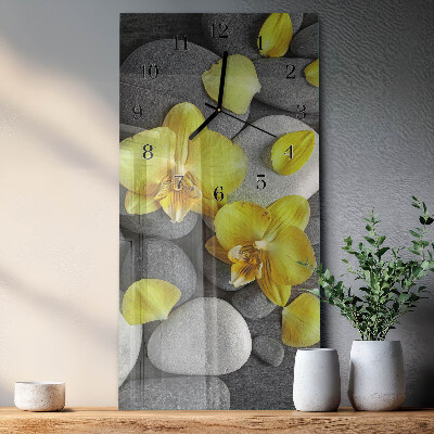 Verticale orologio con stampa Pietra di fiore