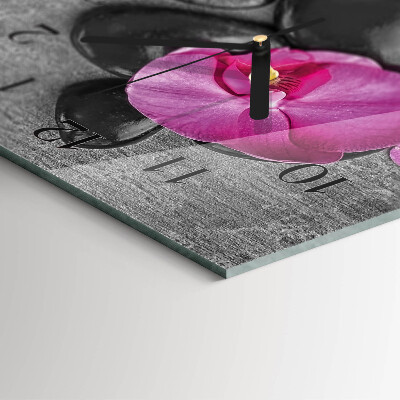 Orologio verticale in vetro Pietre di orchidea