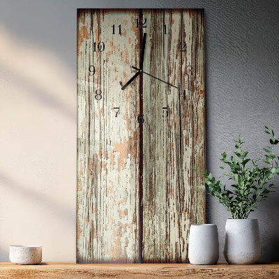 Verticale orologio con stampa Parete in legno