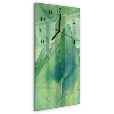 Orologio verticale in vetro Foglie