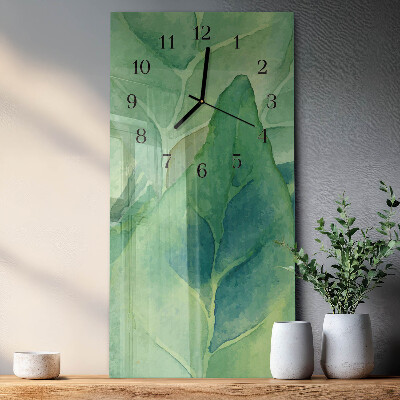 Orologio verticale in vetro Foglie