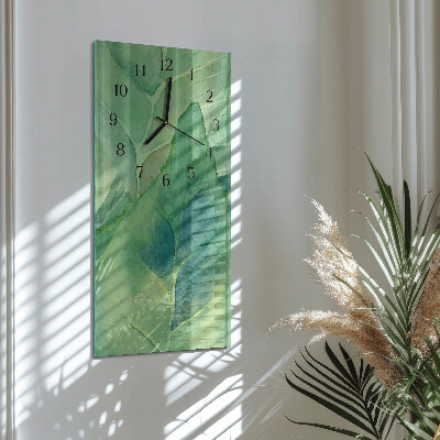Orologio verticale in vetro Foglie