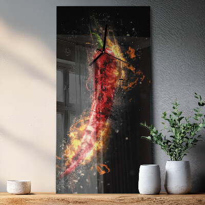 Verticale orologio da parete Peperoncino piccante